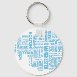 Blauwe kaart van het Type van Greater Manchester Sleutelhanger