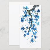 Blauwe Kaart van Japanse bloesems (Voorkant / Achterkant)