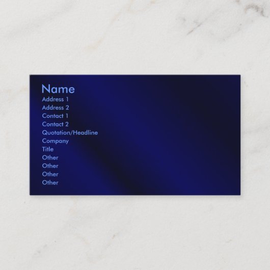 Blauwe kaart visitekaartje (Voorkant)