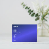 Blauwe kaart visitekaartje (Staand voorkant)