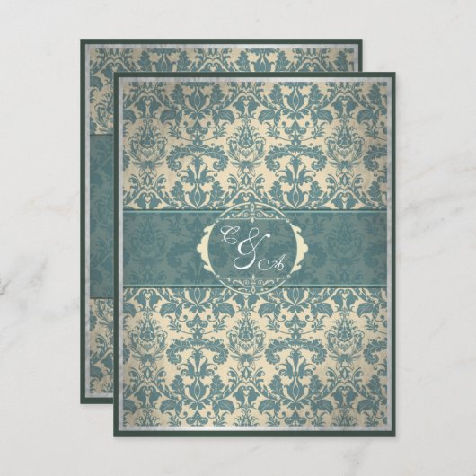  blauwe kaart voor Damascus (Voorkant / Achterkant)