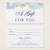 blauwe kaart voor marmering (Voorkant /achterkant)