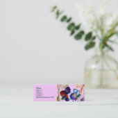 Blauwe kaart voor orchideeën mini visitekaartje (Staand voorkant)