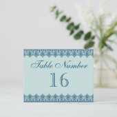  blauwe kaart voor tabelnummers (Staand voorkant)