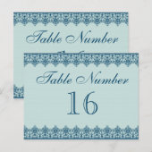  blauwe kaart voor tabelnummers (Voorkant / Achterkant)