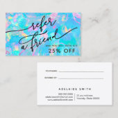 blauwe kaart voor verwijzing naar optische textuur visitekaartje (Voorkant / Achterkant)