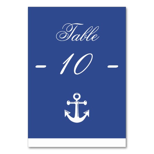 Blauwe Kaarten voor Nautical Wedding Table (Achterkant)