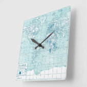 blauwe kaartklok vierkante klok (Hoek)