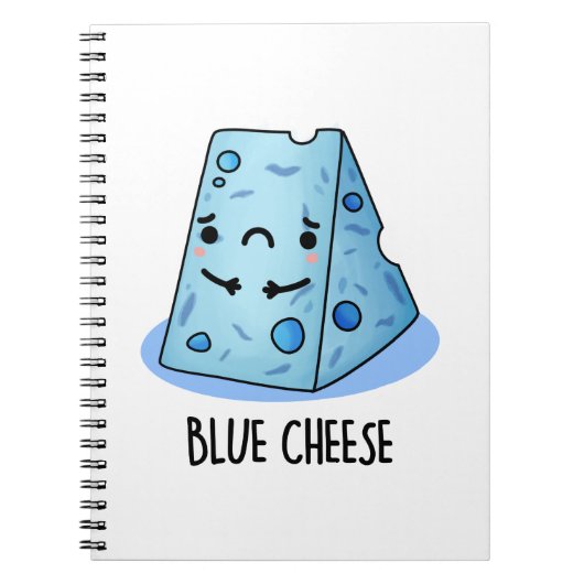 Blauwe Kaas Grappige Eet Punt Notitieboek (Voorkant)