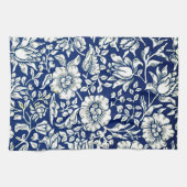 Blauwe kaasjeskruid, vintage patroon van William M Theedoek (Horizontaal)