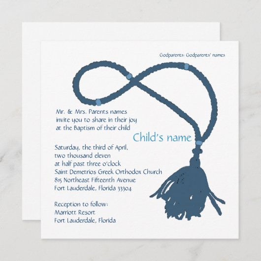 Blauwe kabel kaart (Voorkant / Achterkant)