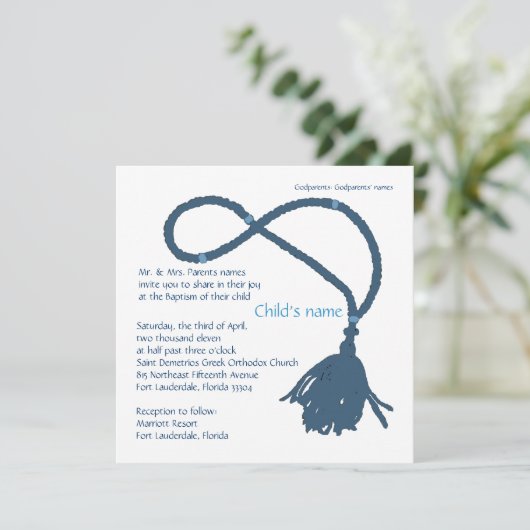 Blauwe kabel kaart (Staand voorkant)