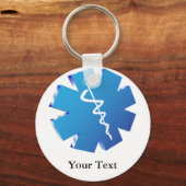 Blauwe kaduceus medische cadeaus sleutelhanger (Voorkant)