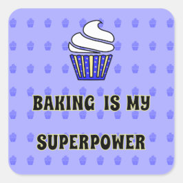 Blauwe kakkertaart die superkracht bakken ronde sticker