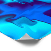 Blauwe Kaleidoscoop Poster (Hoek)