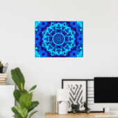 Blauwe Kaleidoscoop Poster (Thuiskantoor)
