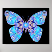 Blauwe kaleidoscoop - vlinderdruk poster (Voorkant)