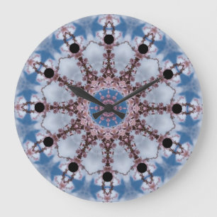 Blauwe kaleidoscoopklok grote klok
