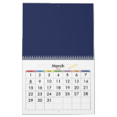 Blauwe kalender met Feestdagen 2025 (Mar 2026)