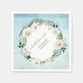 Blauwe kalkhoudende kalkhoudende Rozen Servet (Voorkant)