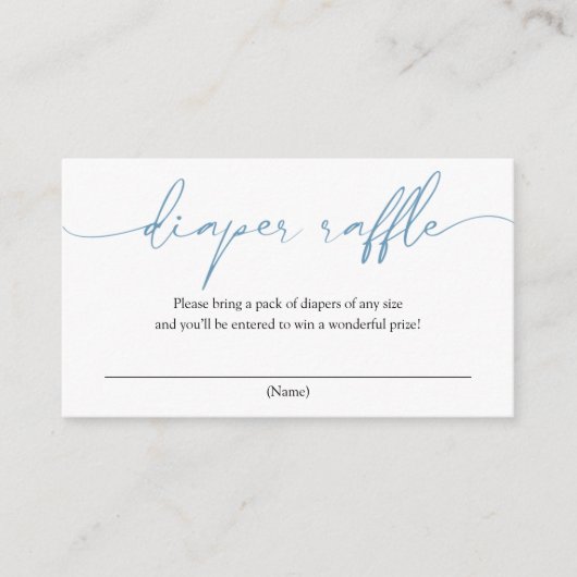 Blauwe kalligrafie, luierbehuizing informatiekaartje (Voorkant)