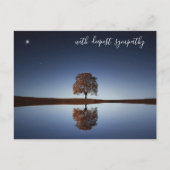 Blauwe kalm waterboom met levensgroot sympathie briefkaart (Voorkant)