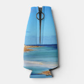 Blauwe kalmte van de oceaan, flesjeskoeler (Achterkant)
