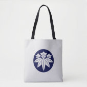  Blauwe Kamakura Minamoto Japan Mon Art Tote Bag (Voorkant)
