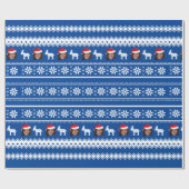 Blauwe Kamala Harris Kerstmis Cadeaupapier (Vlak)