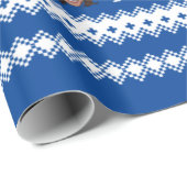 Blauwe Kamala Harris Kerstmis Cadeaupapier (Rol Hoek)