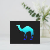 Blauwe kameel briefkaart (Staand voorkant)