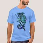 Blauwe kameleon t-shirt (Voorkant)