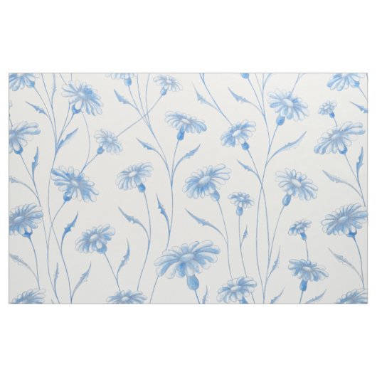Blauwe kamille stof (Fat Quarter)