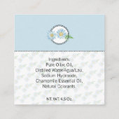 Blauwe Kamille Thuisgemaakte Bad- en Lichaamscadea Vierkante Visitekaartje (Achterkant)