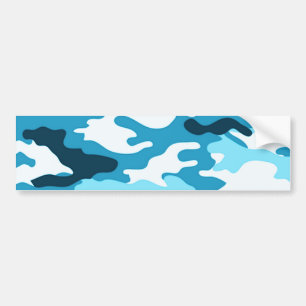 Blauwe kamouflage bumpersticker