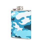 Blauwe kamouflage | Maatkolf voor vinylvlokken Heupfles (Links)