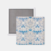 Blauwe Kamperfoelie (door William Morris) Magneet (Voorkant / Achterkant)