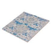 Blauwe Kamperfoelie (door William Morris) Tegeltje (Zijkant)