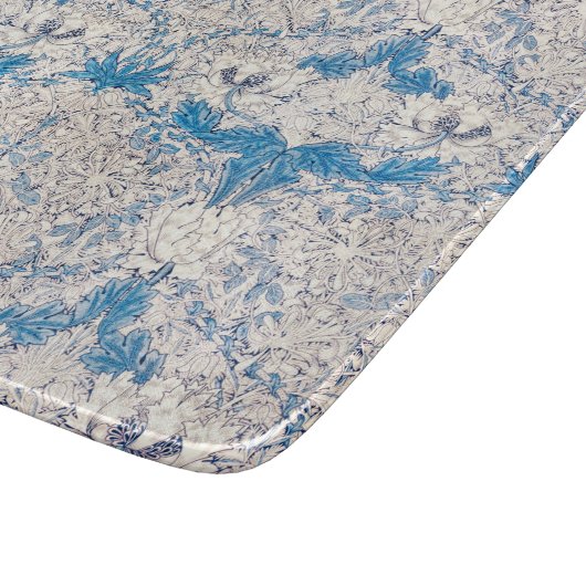 Blauwe Kamperfoelie (van William Morris) Snijplank (Hoek)