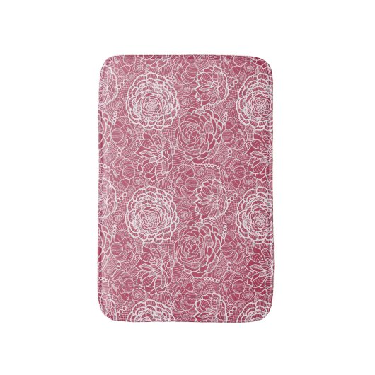 Blauwe kant blokachtergrond badmat (Voorkant Verticaal)