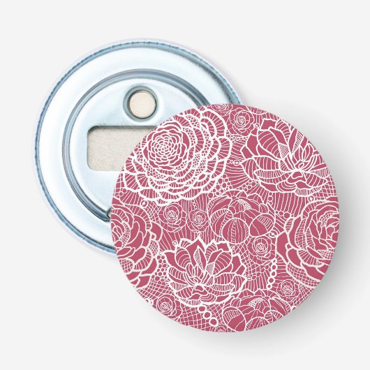 Blauwe kant blokachtergrond button flesopener (Voorkant)