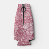 Blauwe kant blokachtergrond flesjeskoeler (Achterkant)