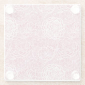 Blauwe kant blokachtergrond glazen onderzetter (Achterkant)