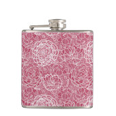 Blauwe kant blokachtergrond heupfles (Voorkant)