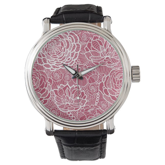 Blauwe kant blokachtergrond horloge (Voorkant)