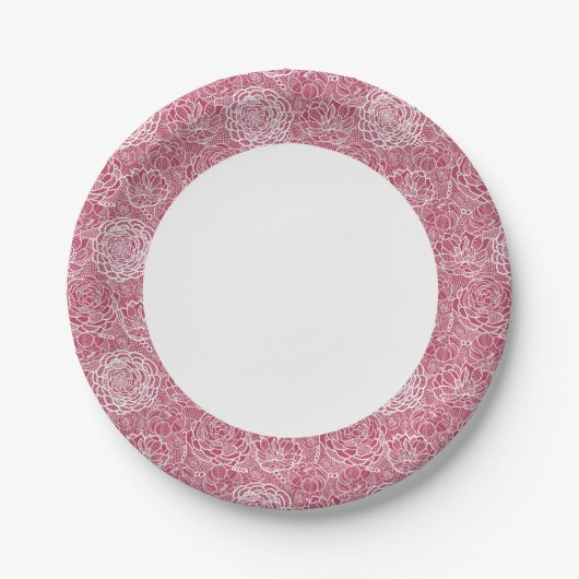 Blauwe kant blokachtergrond papieren bordje (Voorkant)