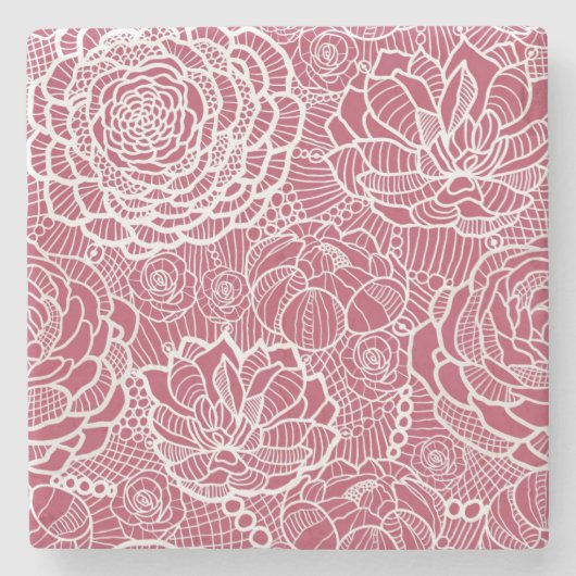 Blauwe kant blokachtergrond stenen onderzetter (Voorkant)