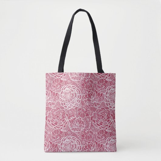 Blauwe kant blokachtergrond tote bag (Voorkant)