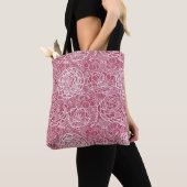 Blauwe kant blokachtergrond tote bag (Dichtbij)