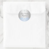 Blauwe Kant & Doopkruissticker Ronde Sticker (Tas)